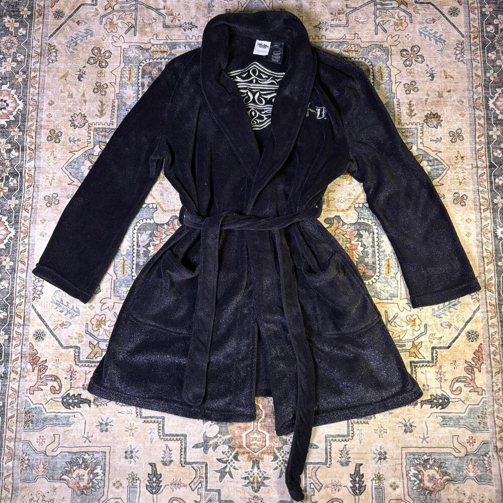 Harley Davidson women’s robe embroidered lounge, comfy motorcycle Y2K size large